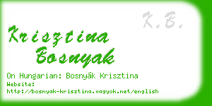 krisztina bosnyak business card